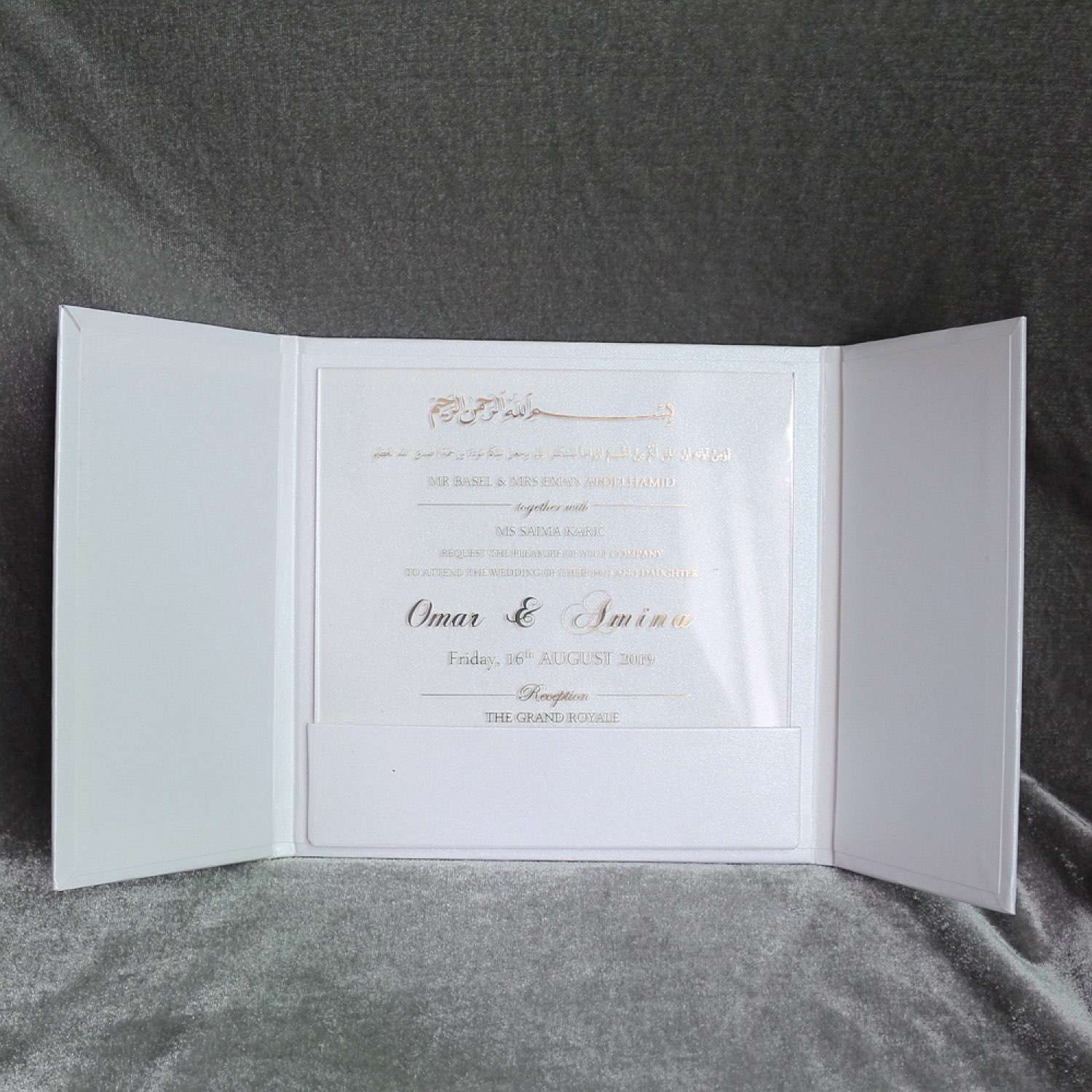 Foiling Invitation Card Transparent Acrylic Invitation Square Wedding Invitation